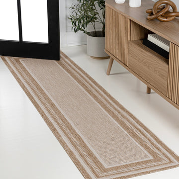 Beckett Classic Casual Border Stripe Indoor/Outdoor Area Rug